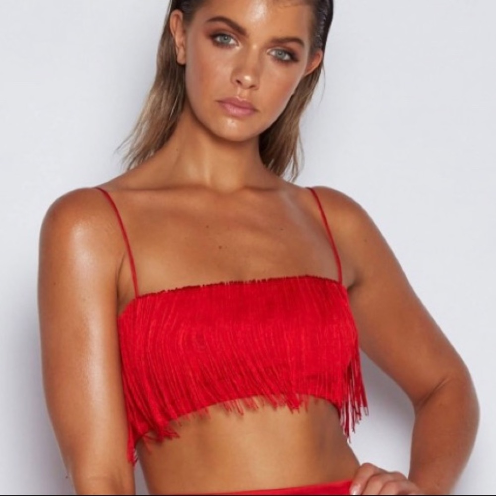 Meshki fringe top